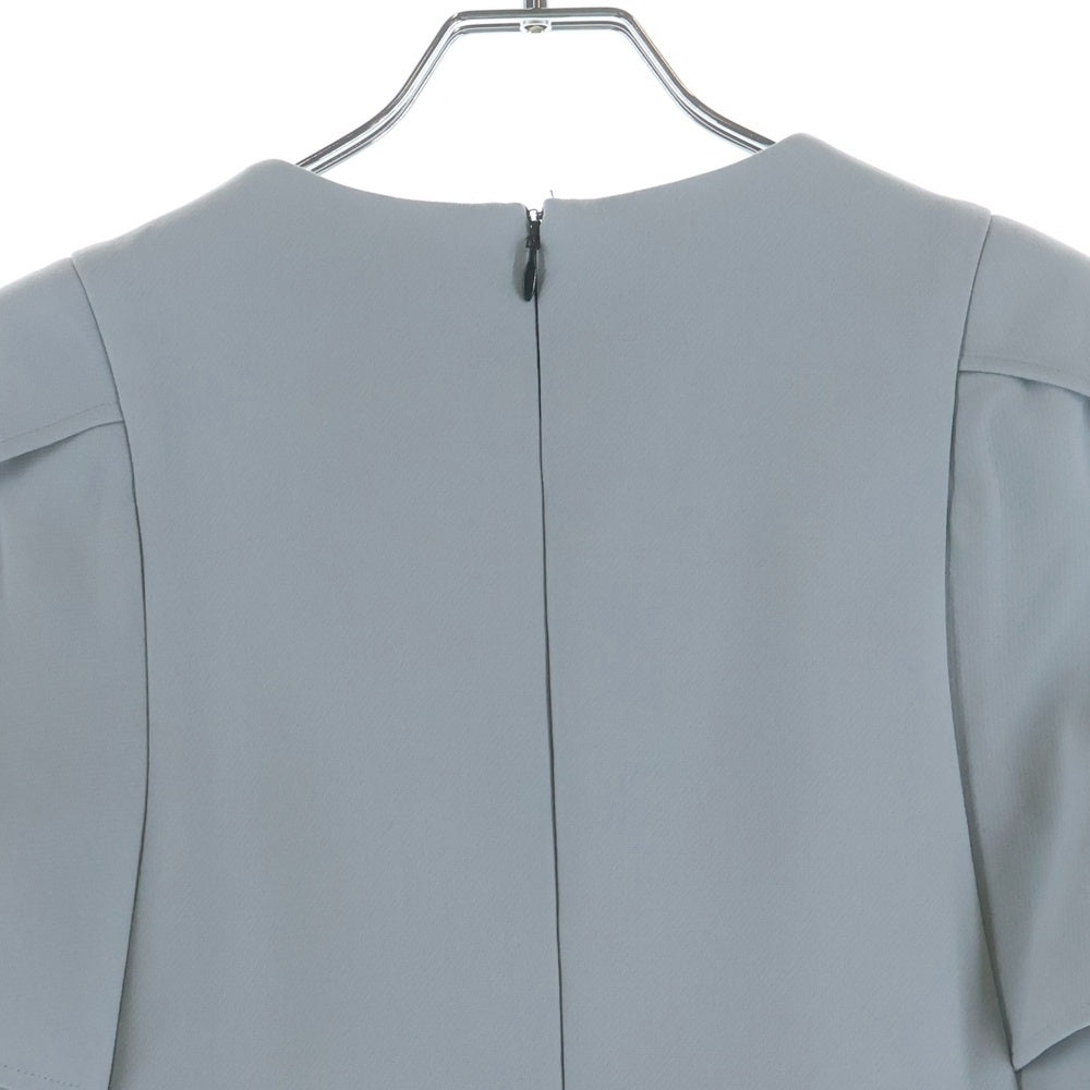 YOKO CHAN(ヨーコ チャン) パール装飾 ペタルスリーブ 半袖 ワンピース グレー レディース