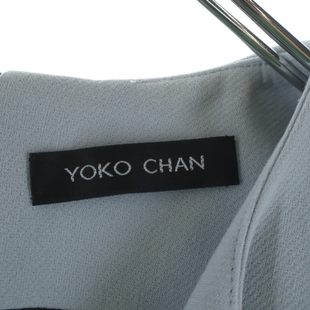 YOKO CHAN(ヨーコ チャン) パール装飾 ペタルスリーブ 半袖 ワンピース グレー レディース