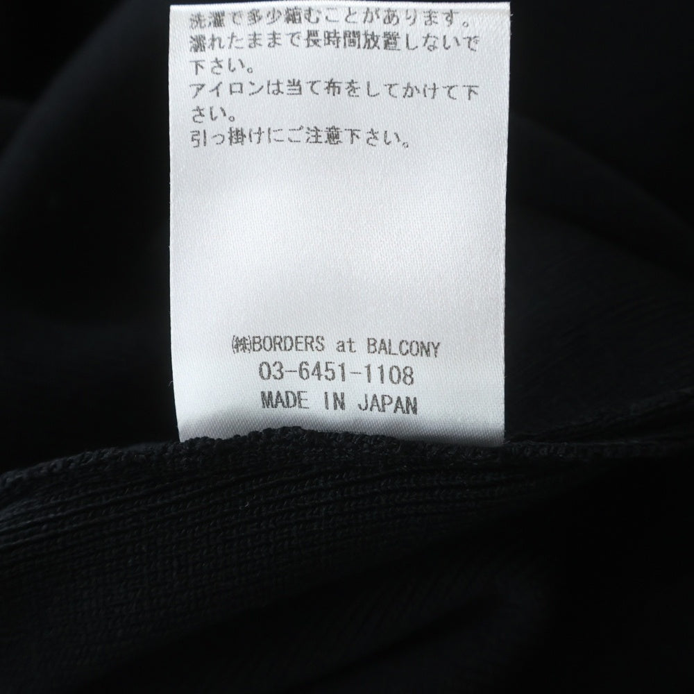 BORDERS at BALCONY(ボーダーズアットバルコニー) ウエストマーク ハーフスリーブ ニット ワンピース ブラック レディース