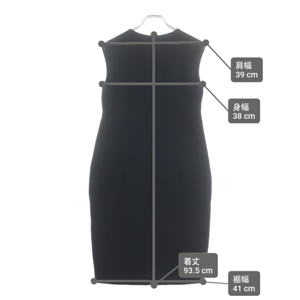 YOKO CHAN(ヨーコ チャン) パール装飾 ノースリーブ ミディアムワンピース ドレス ブラック レディース