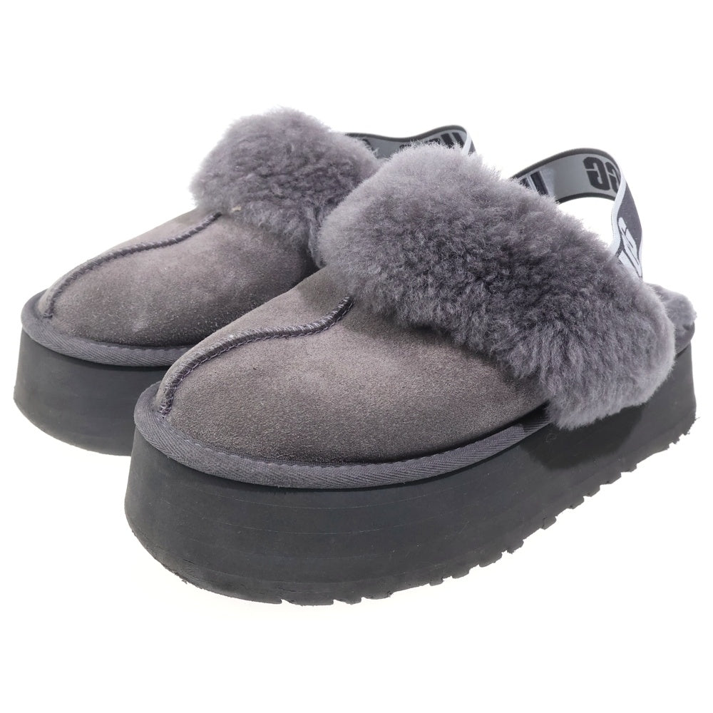 UGG(アグ) スエードレザー ムートン スリングバック 厚底 シューズ グレー レディース