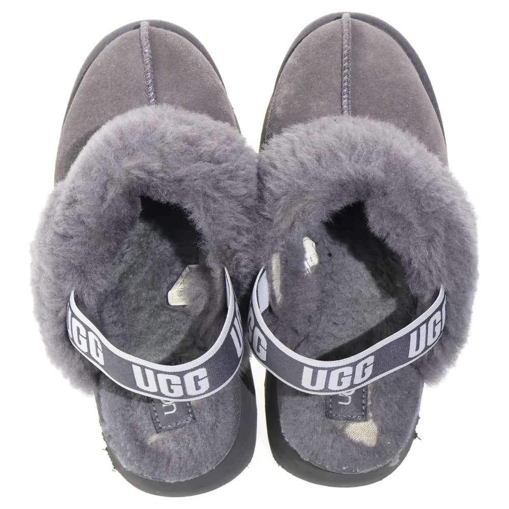 UGG(アグ) スエードレザー ムートン スリングバック 厚底 シューズ グレー レディース