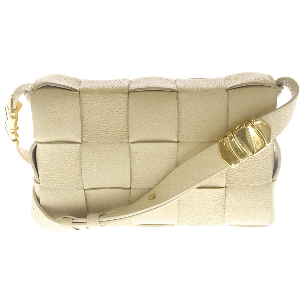 BOTTEGA VENETA(ボッテガヴェネタ) カセット ショルダーバッグ ミニバッグ アイボリー ベージュ レザー ゴールド金具 レディース