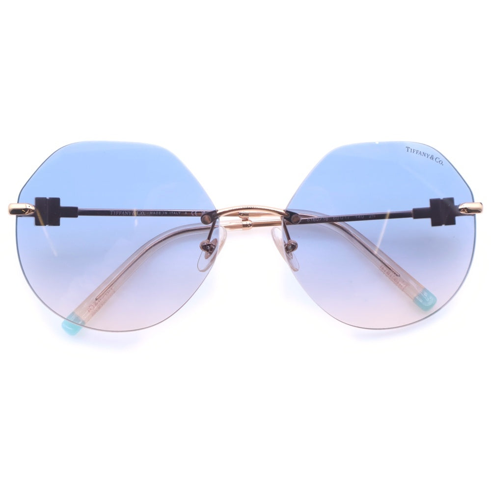 TIFFANY & Co.(ティファニー) サングラス Tワイヤー ピンクゴールドフレーム ブルー グラデーションレンズ GP TF3077 レディース