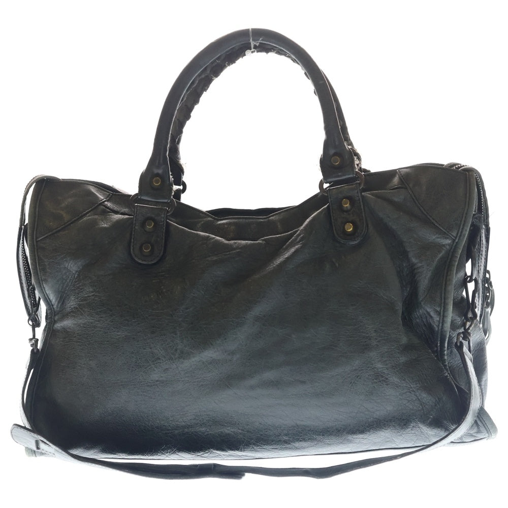 BALENCIAGA(バレンシアガ) ザ シティ 2WAYハンドバッグ ショルダーバッグ ブラック レザー 115748 ゴールド金具 レディース