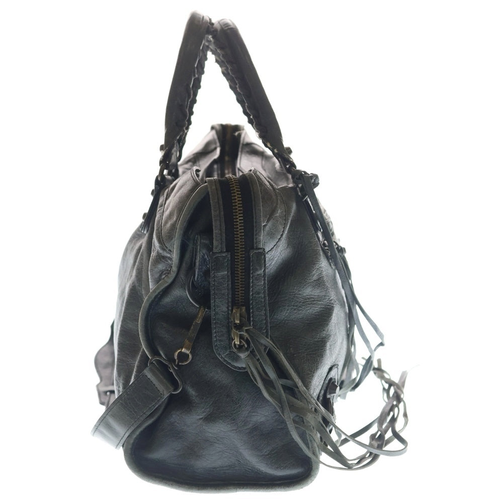BALENCIAGA(バレンシアガ) ザ シティ 2WAYハンドバッグ ショルダーバッグ ブラック レザー 115748 ゴールド金具 レディース