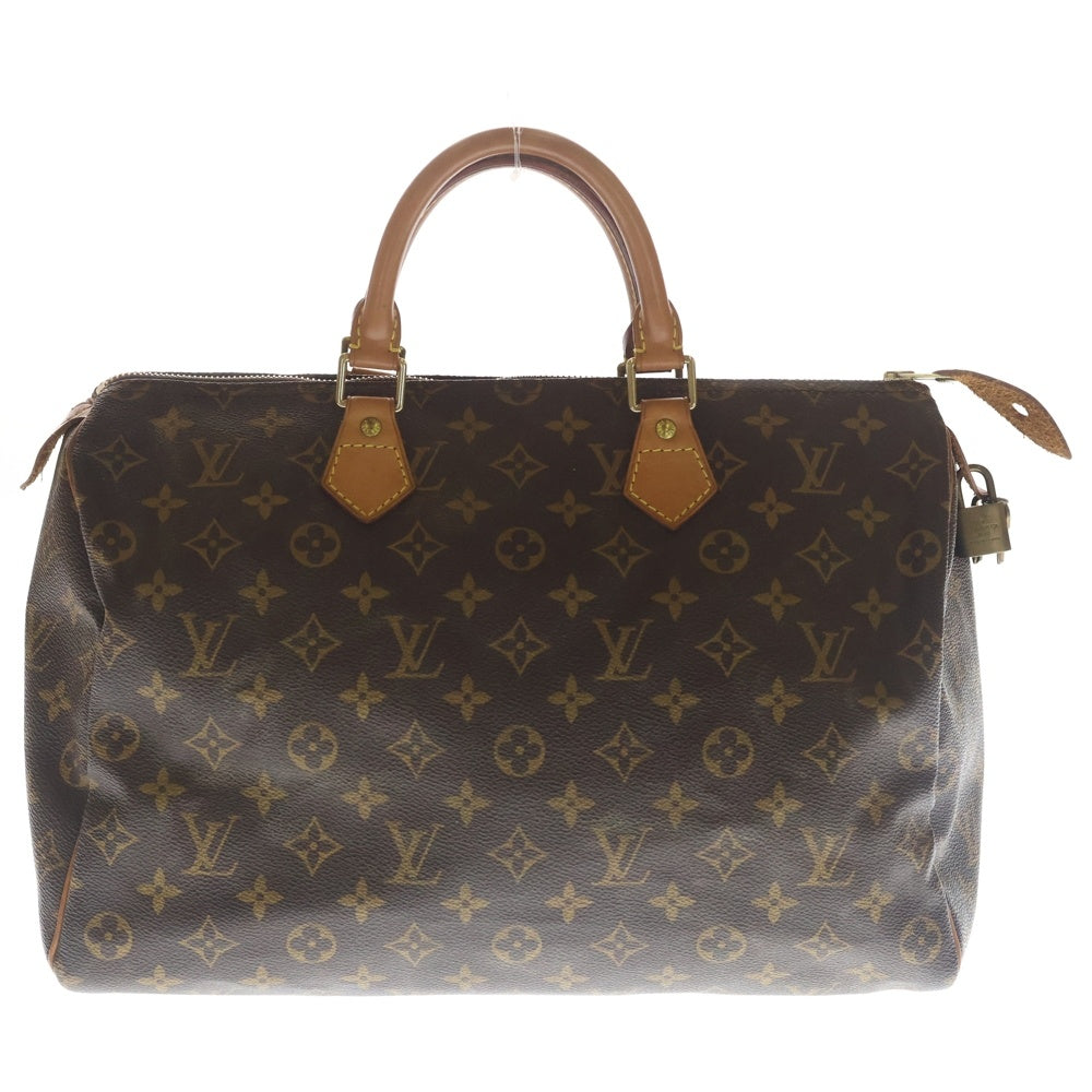 LOUIS VUITTON(ルイヴィトン) モノグラム スピーディ35 ハンドバッグ ボストンバッグ ブラウン レザー×PVC M41524 ゴールド金具 レディース