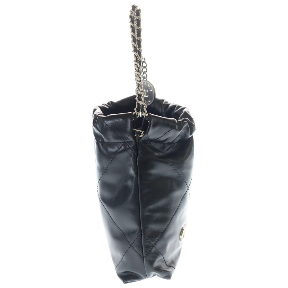 CHANEL(シャネル) シャネル22 ミニ チェーンショルダーバッグ シルバー金具 ブラック プレート レディース