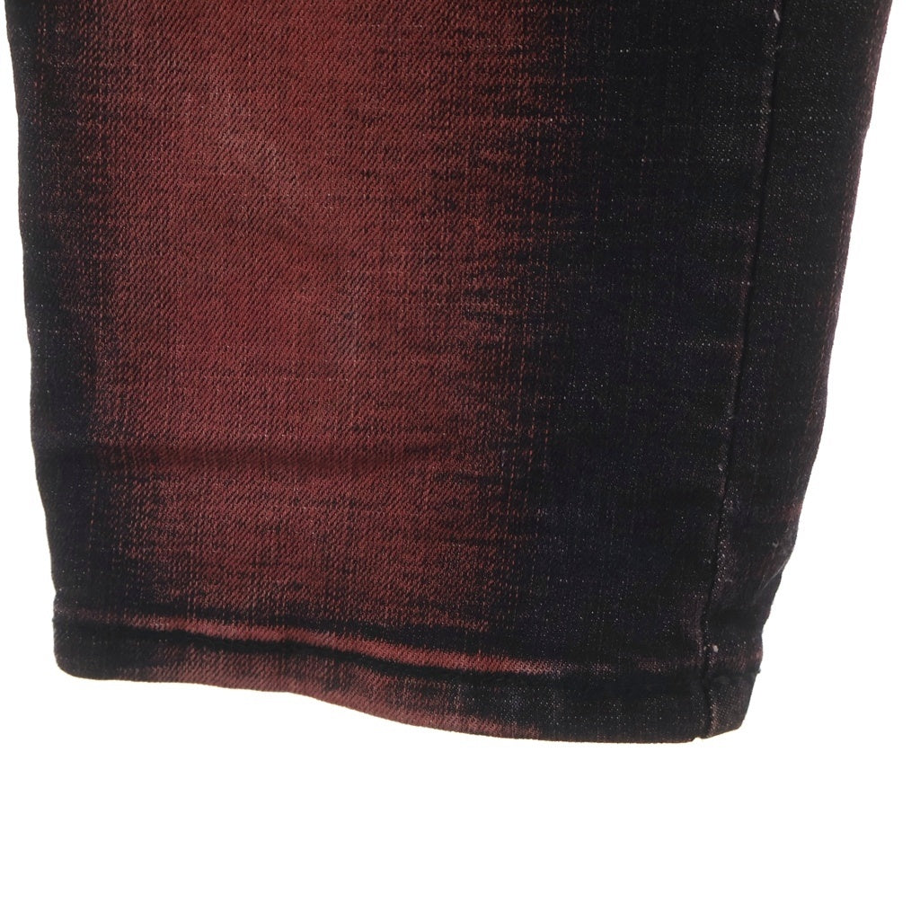 BALMAIN(バルマン) 14SS BIKER JEANS バイカー 蛇腹 ダメージ加工 デニムパンツ ジーンズ レッド S4HT500B406V