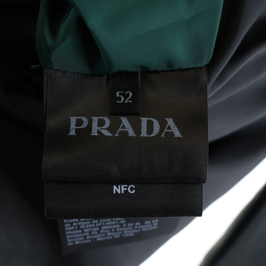 PRADA(プラダ) Re-Nylon リナイロン トライアングルロゴプレート リバーシブル ジップアップ 中綿 ジャケット ブラックグリーン SGB223