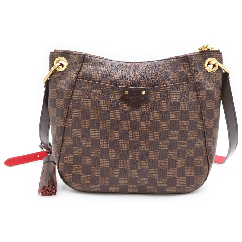 LOUIS VUITTON(ルイヴィトン) ダミエ サウスバンク ショルダーバッグ ブラウン レザー×PVC N42230 ゴールド金具 レディース