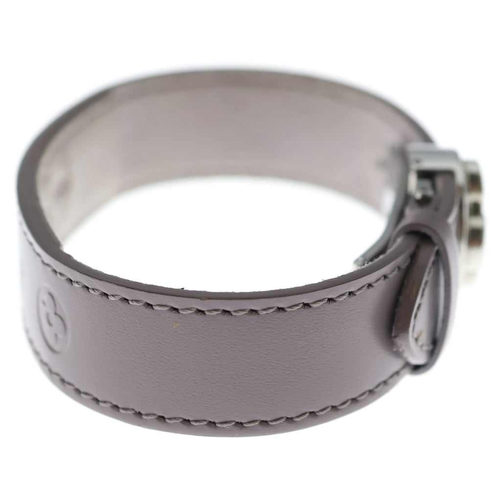 LOUIS VUITTON(ルイヴィトン) ブラスレ ヴー グッドラック モノグラム フラワー レザー ブレスレット シルバー金具 パープル M34448 レディース