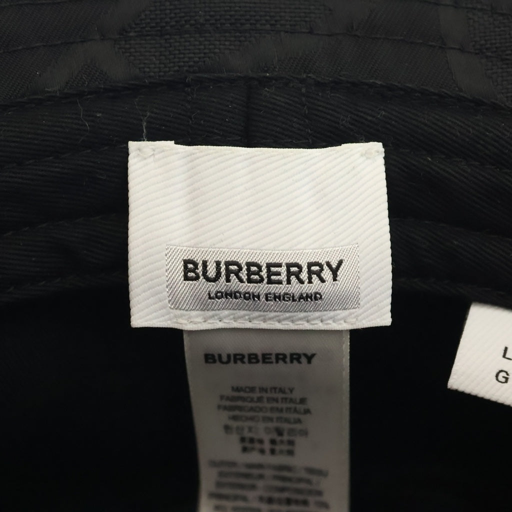 BURBERRY(バーバリー) TBロゴ ジャガード 総柄 バケットハット ブラック 8048768