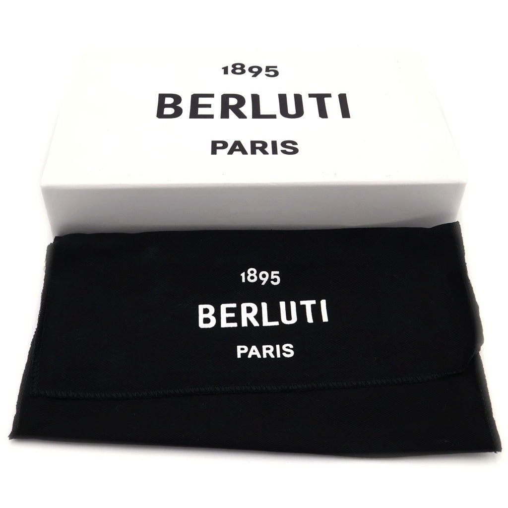 Berluti(ベルルッティ) カリグラフィー サンタルフラップ ロングウォレット グレー レザー