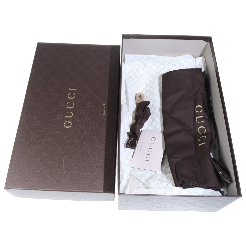 GUCCI(グッチ) ロゴプレート レザー レースアップ ローカットシューズ スニーカー ベージュ 295295