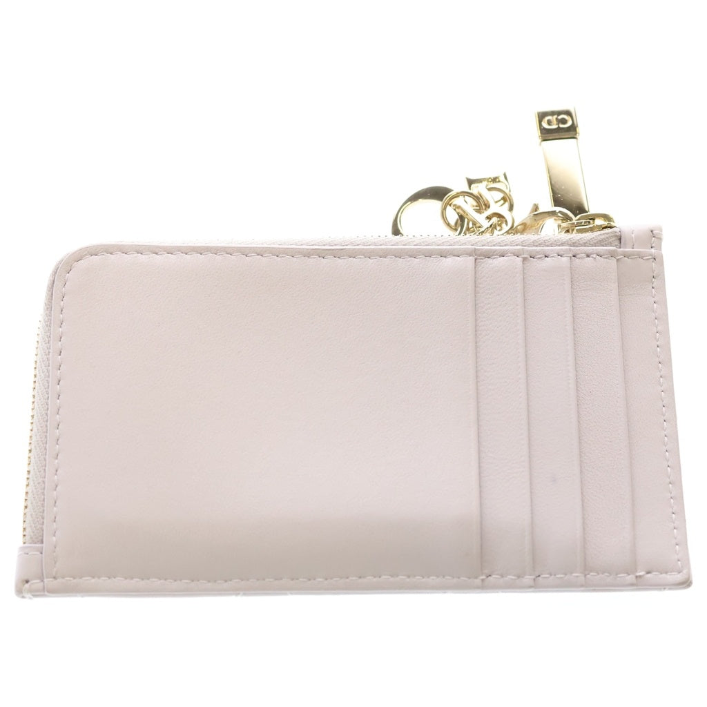 Christian Dior MONSIEUR(クリスチャンディオールムッシュ) カナージュ フラグメントケース カードケース 小物入れ コインケース ライトパープル レザー ゴールド金具 レディース