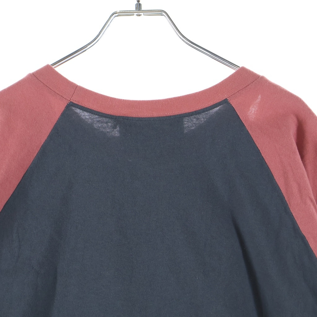 GUCCI(グッチ) Mount Olympus マウントオリンパス ロゴプリント ダメージ加工 ラグランスリーブ クロップド 5分袖 Tシャツ カットソー レッド/ブラック 653290 レディース