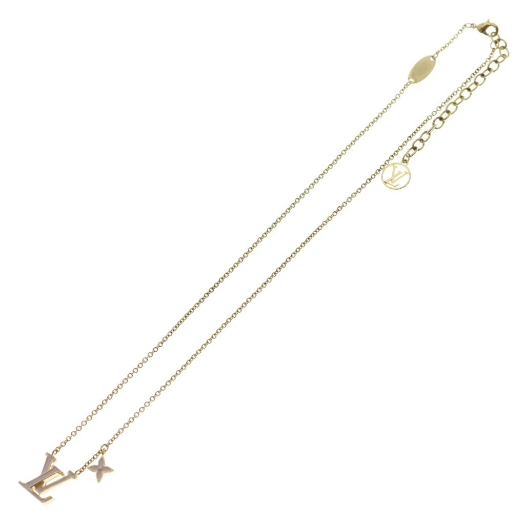 LOUIS VUITTON(ルイヴィトン) LV アイコニック エナメル チェーン ネックレス ピンク M01215 レディース