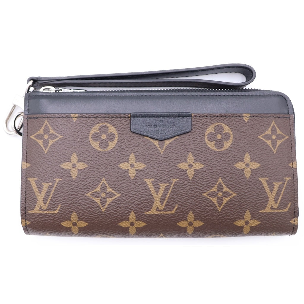 LOUIS VUITTON(ルイヴィトン) モノグラム マカサー ジッピードラゴンヌ PVC レザー ロングウォレット 長財布 シルバー金具 ブラウン/ブラック M69407