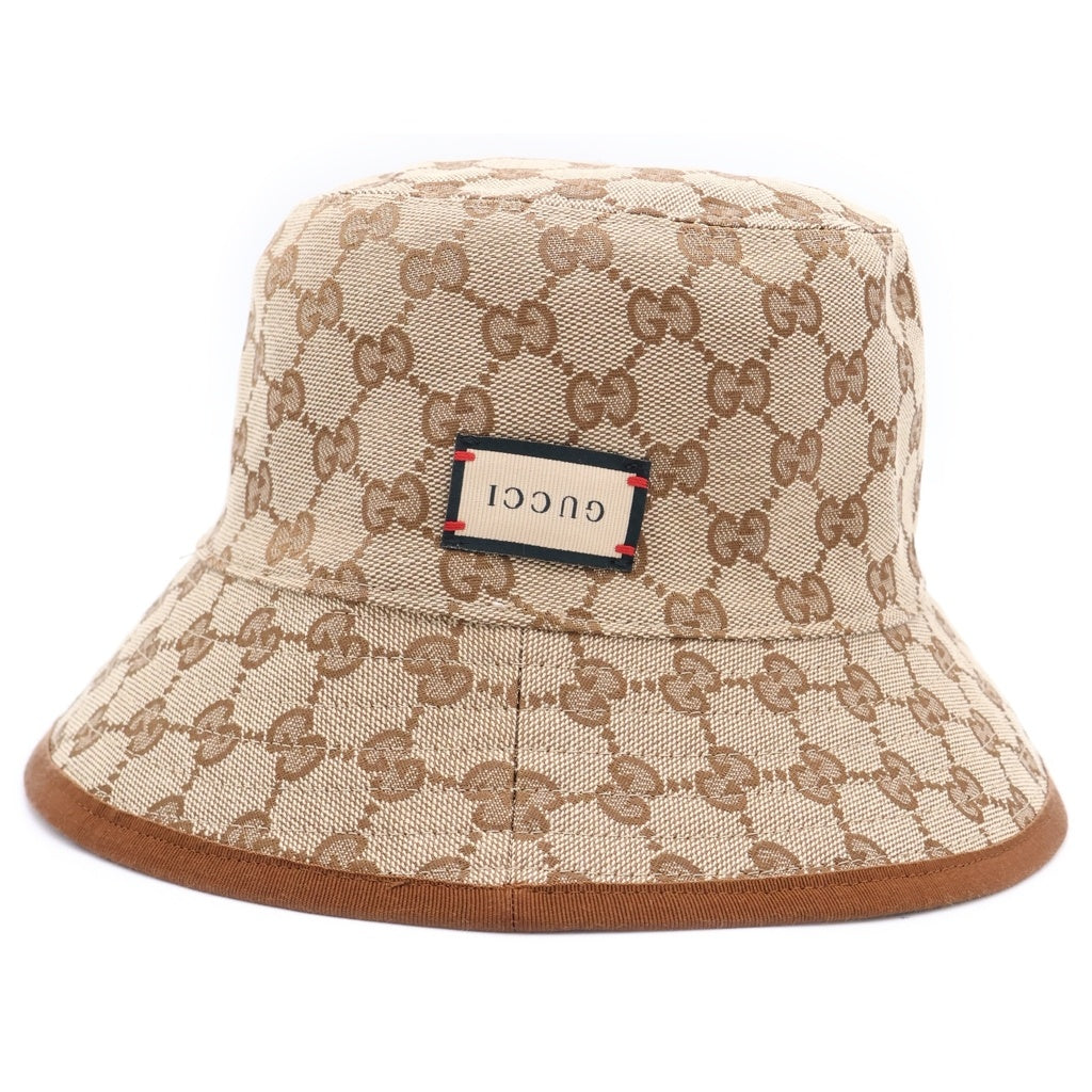 GUCCI(グッチ) GGロゴ リバーシブル バケットハット ベージュ レディース