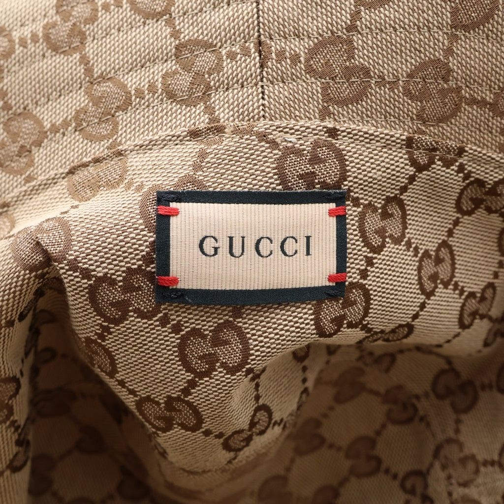 GUCCI(グッチ) GGロゴ リバーシブル バケットハット ベージュ レディース