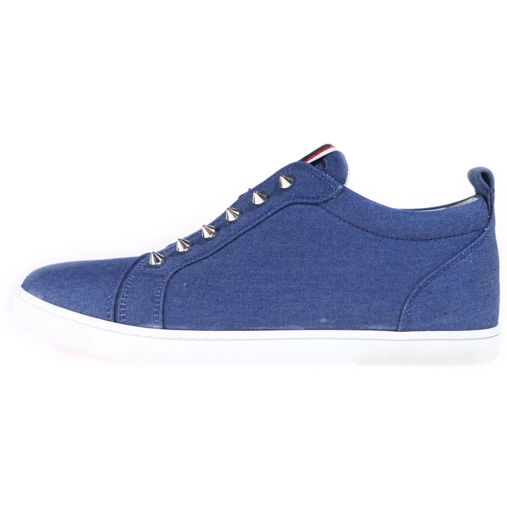 CHRISTIAN LOUBOUTIN(クリスチャンルブタン) F.A.V Fique A Vontadeデニムスパイクスニーカー 40 1/2 ブルー