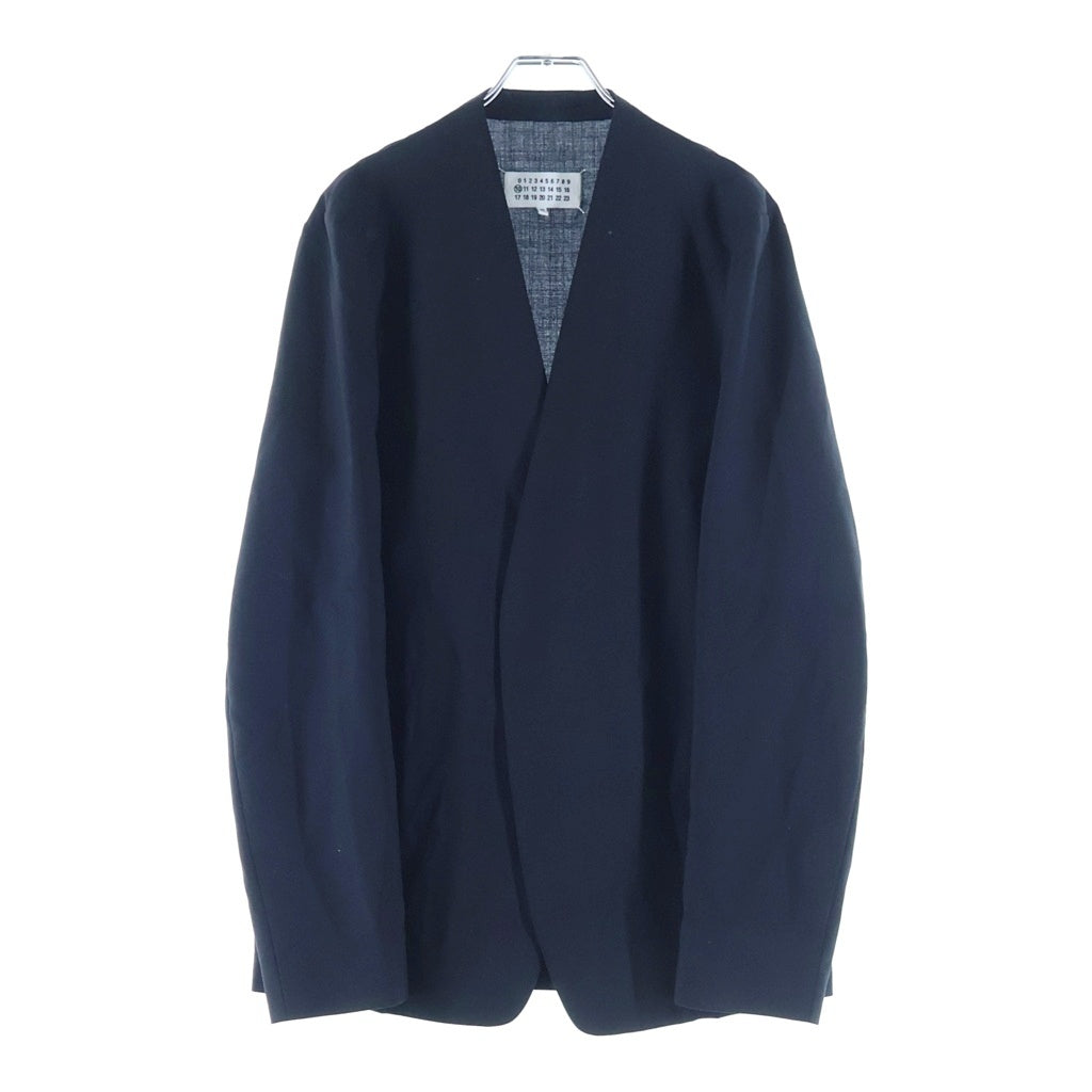 MM6 Maison Margiela(エムエムシックスメゾンマルジェラ) 21SS/ノーカラージャケット 44 ブラック コットン S50BN0370 S44330