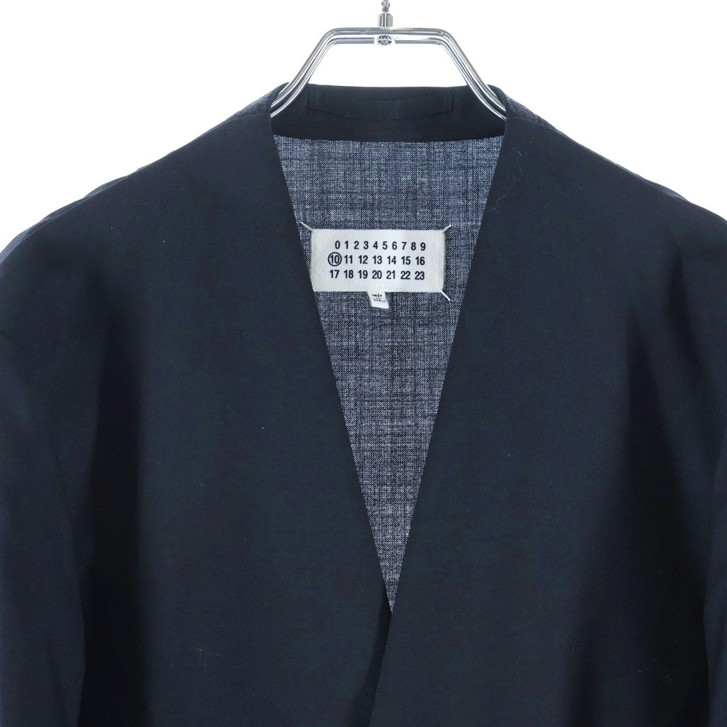MM6 Maison Margiela(エムエムシックスメゾンマルジェラ) 21SS/ノーカラージャケット 44 ブラック コットン S50BN0370 S44330