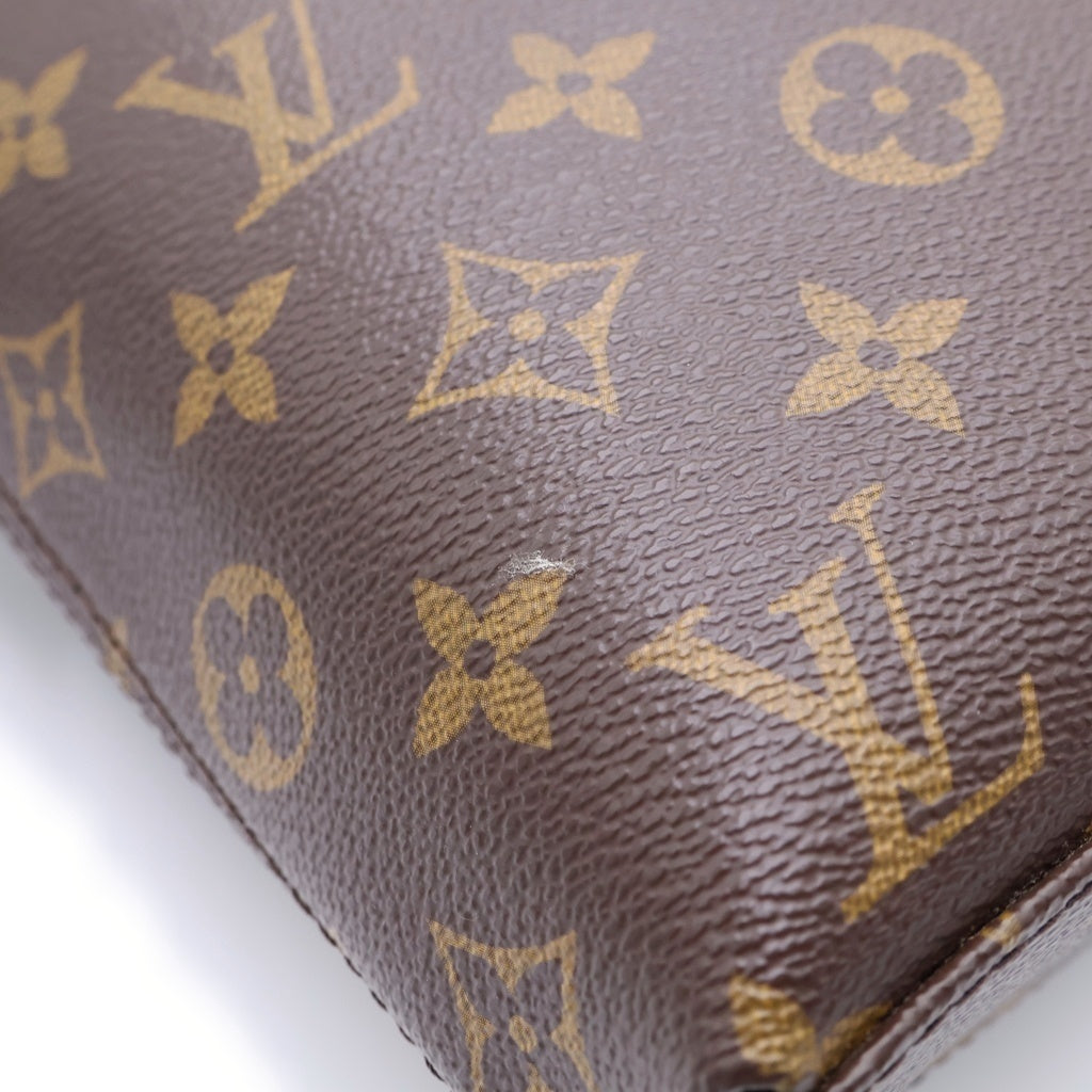 LOUIS VUITTON(ルイヴィトン) モノグラム・マカサー ポルトドキュマンジュール ハンドバッグ ショルダーバッグ 2WAYバッグ ブラウン×ブラック レザー×PVC M40868 シルバー金具