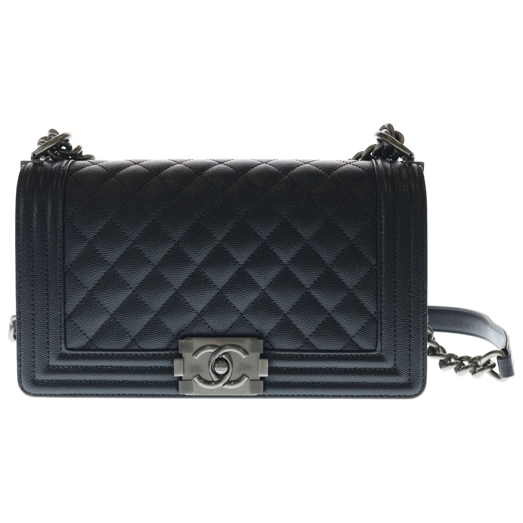 CHANEL(シャネル) ボーイシャネル25 キャビアスキン レザー チェーン
