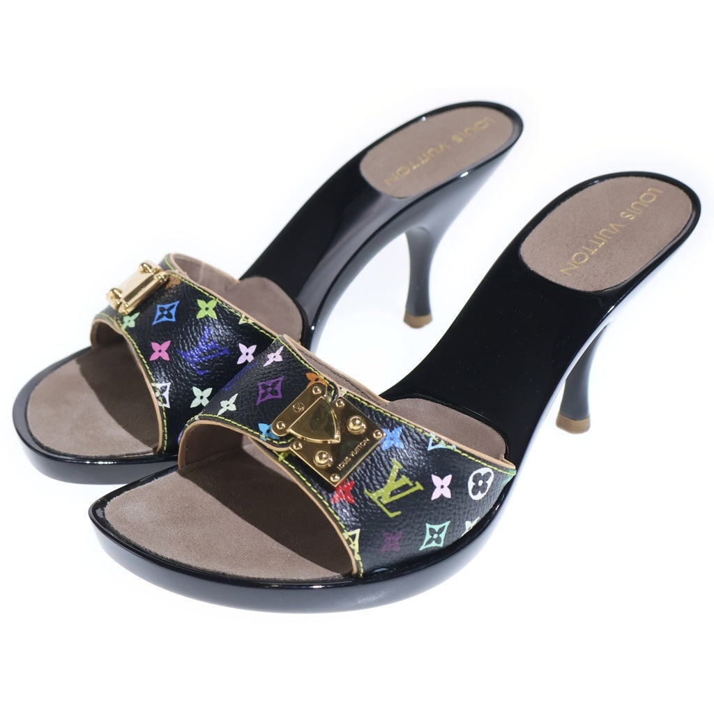 LOUIS VUITTON(ルイヴィトン) モノグラム マルチカラー ヒールサンダル ブラック #36 2/1 レディース