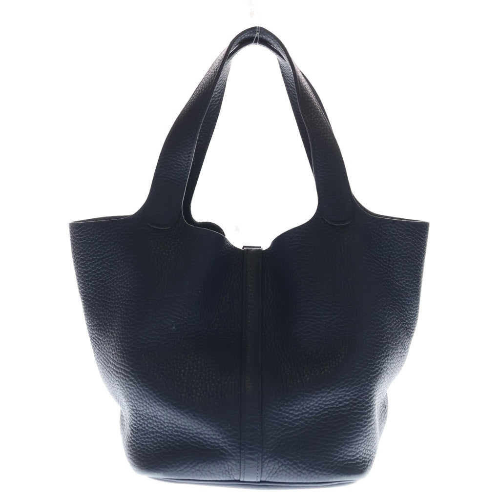 HERMES(エルメス) ピコタンロックMM ハンドバッグ ネイビー系 トリヨン シルバー金具 X刻印 レディース