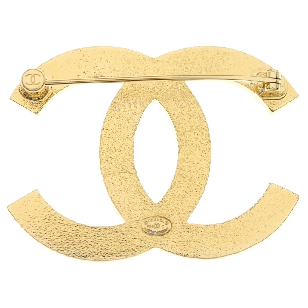 CHANEL(シャネル) ココマーク ブローチ ピンバッジ ブラック×ゴールド GP レディース