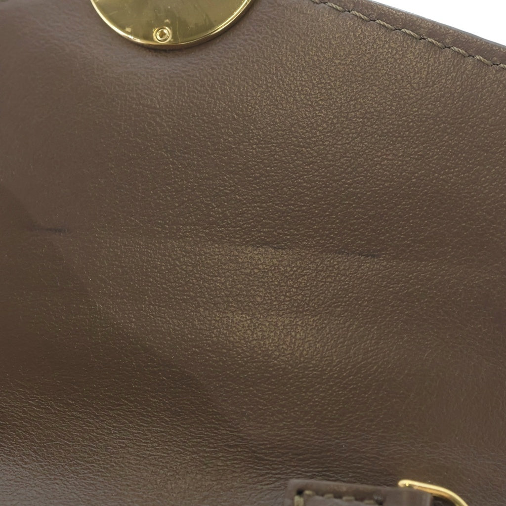 FENDI(フェンディ) コンパクトウォレット 三つ折り財布 コインケース ブラウン×ブラック レザー 8M0408 ゴールド金具 レディース