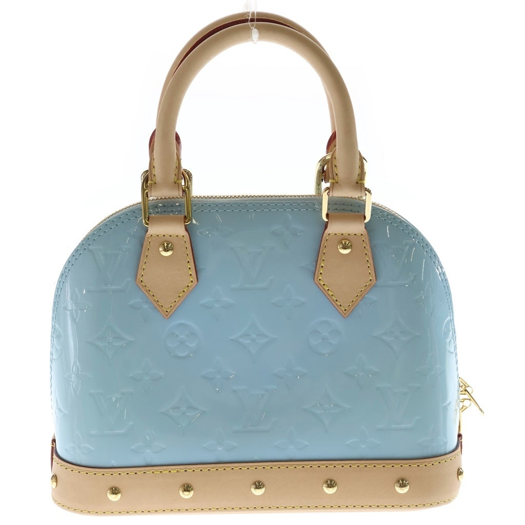 LOUIS VUITTON(ルイヴィトン) モノグラムヴェルニ アルマBB 2WAYバッグ ハンドバッグ ショルダーバッグ ブラウン×スカイブルー レザー×パテント M24062 ゴールド金具 レディース