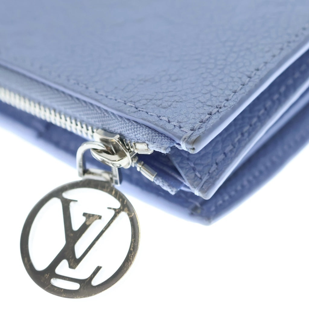 LOUIS VUITTON(ルイヴィトン) モノグラムアンプラント ポルトフォイユ・リサ コンパクトウォレット 三つ折り財布 コインケース ブルー レザー M26518 シルバー金具