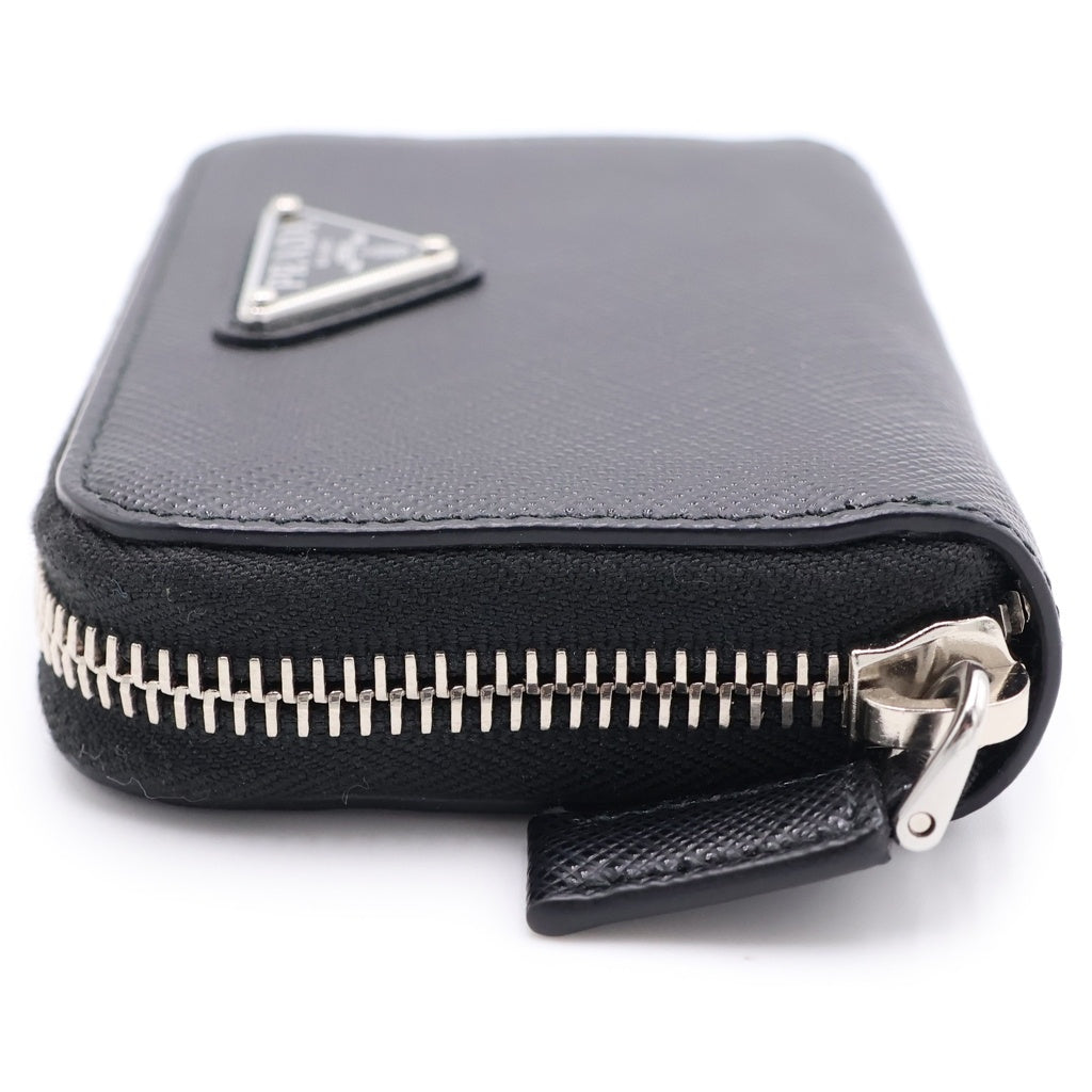 PRADA(プラダ) サフィアーノ コインケース ミニ財布 ブラック レザー 2MM003 シルバー金具