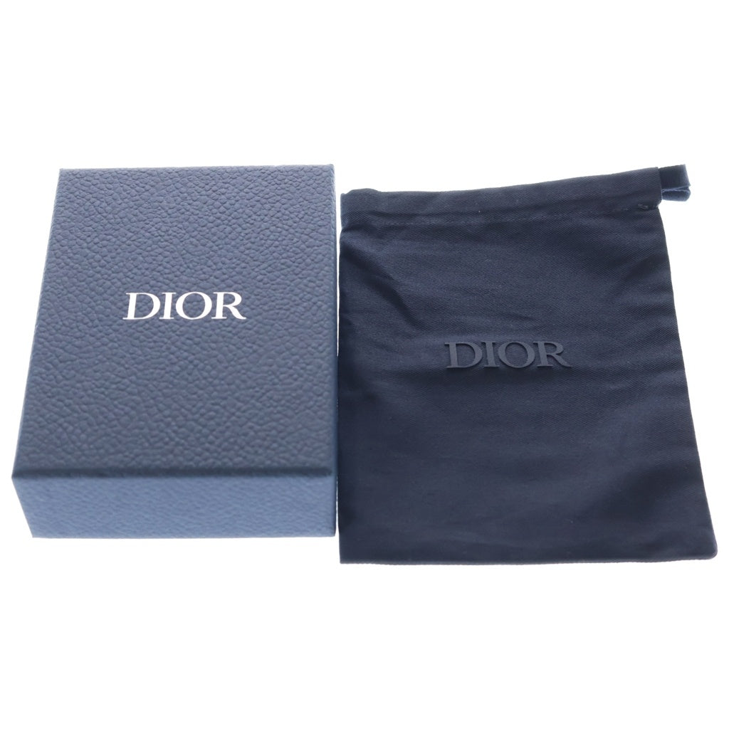 Christian Dior(クリスチャンディオール) ディオール オブリーク ジャカード 二つ折り財布 コンパクトウォレット コインケース ブラック シルバー金具 レディース