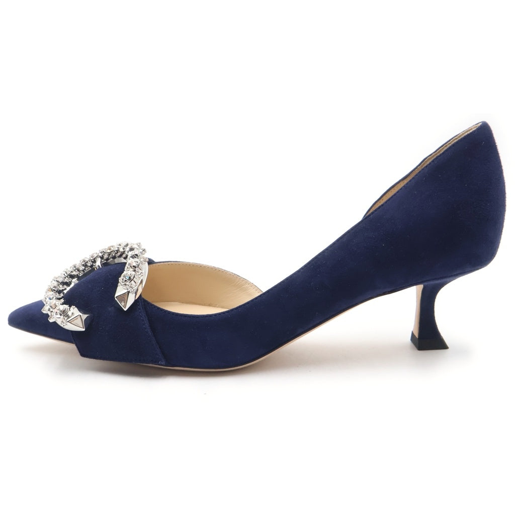 JIMMY CHOO(ジミーチュウ) SARESA ヒールパンプス ブルー ネイビー #36 1/2 レディース