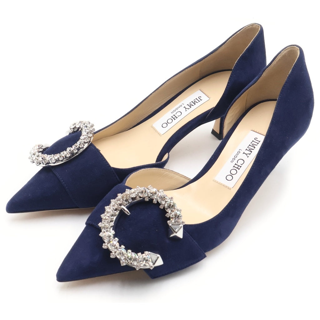JIMMY CHOO(ジミーチュウ) SARESA ヒールパンプス ブルー ネイビー #36 1/2 レディース