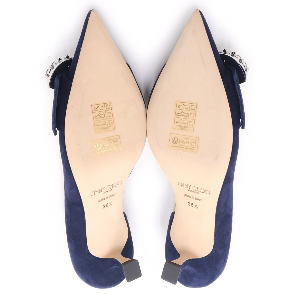 JIMMY CHOO(ジミーチュウ) SARESA ヒールパンプス ブルー ネイビー #36 1/2 レディース