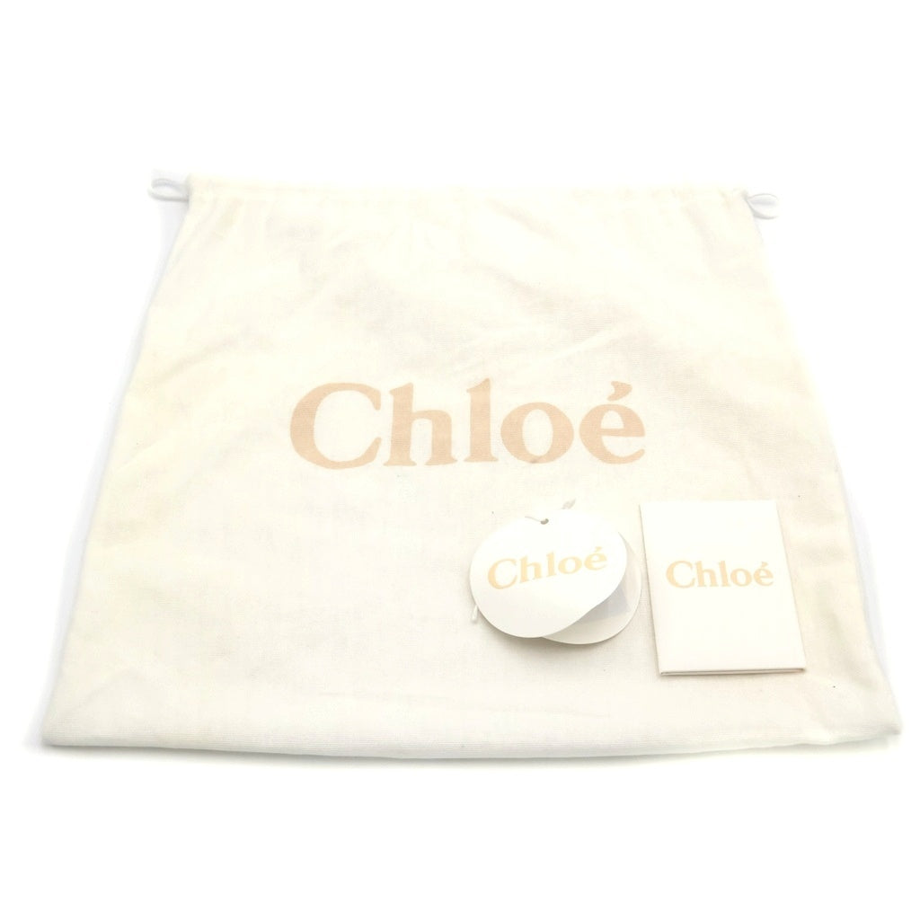 Chloe(クロエ) ウッディ スモール ハンドバッグ ミニバッグ ベージュ×ブラック レザー×キャンバス レディース