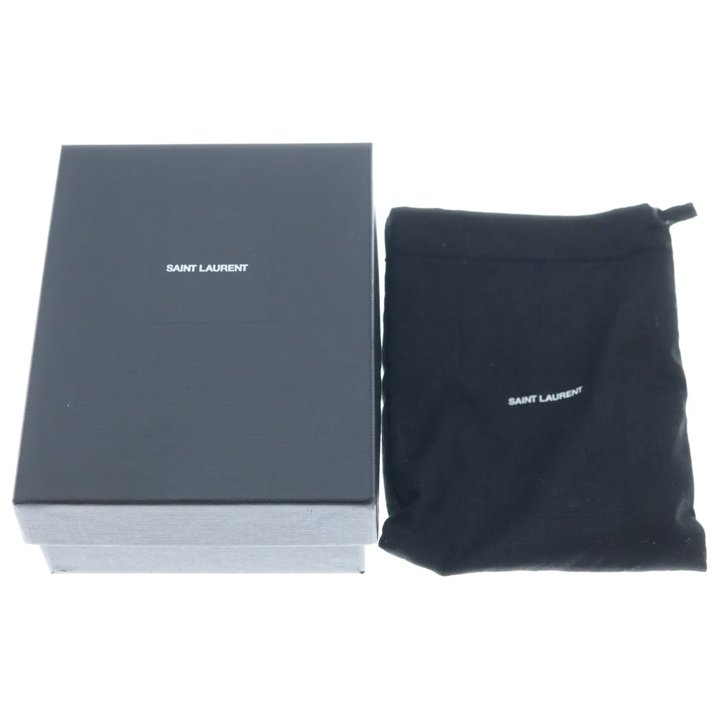 SAINT LAURENT PARIS(サンローランパリ) オリガミ タイニーウォレット 三つ折り財布 コインケース ブラウンベージュ レザー ゴールド金具 レディース