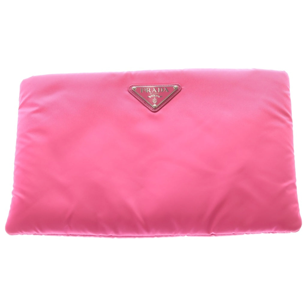 PRADA(プラダ) セカンドバッグ クラッチバッグ ピンク テスート 1BF081 シルバー金具 レディース