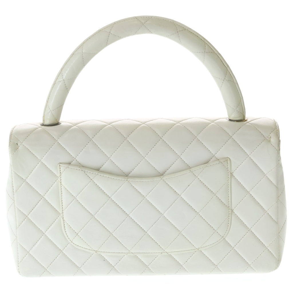 CHANEL(シャネル) シャネル トップハンドル ハンドバッグ ホワイト W26 ラムスキン シルバー金具 レディース