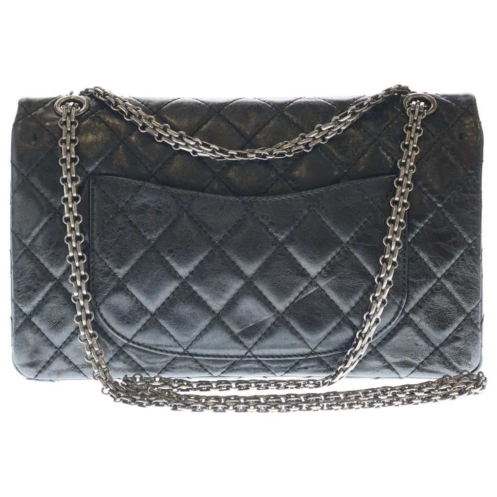 CHANEL(シャネル) マトラッセ 2.55 マドモアゼル チェーンショルダーバッグ ハンドバッグ ブラック カーフスキン シルバー金具 レディース