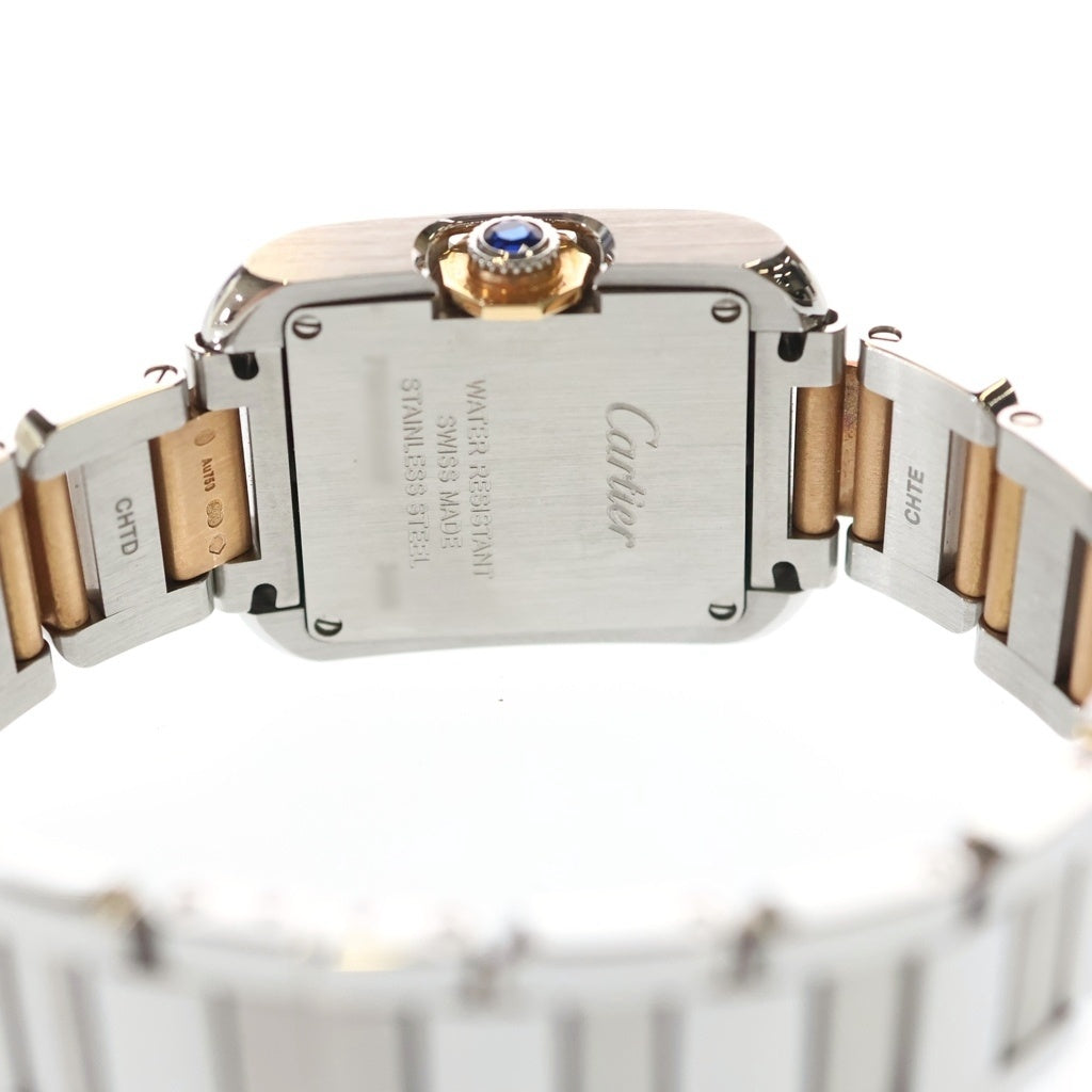 Cartier(カルティエ) タンクアングレーズSM 11PD ダイヤ SS×PG/QZ ステンレス×ピンクゴールド クォーツ クオーツ 腕時計 CRWT100024 シルバー文字盤