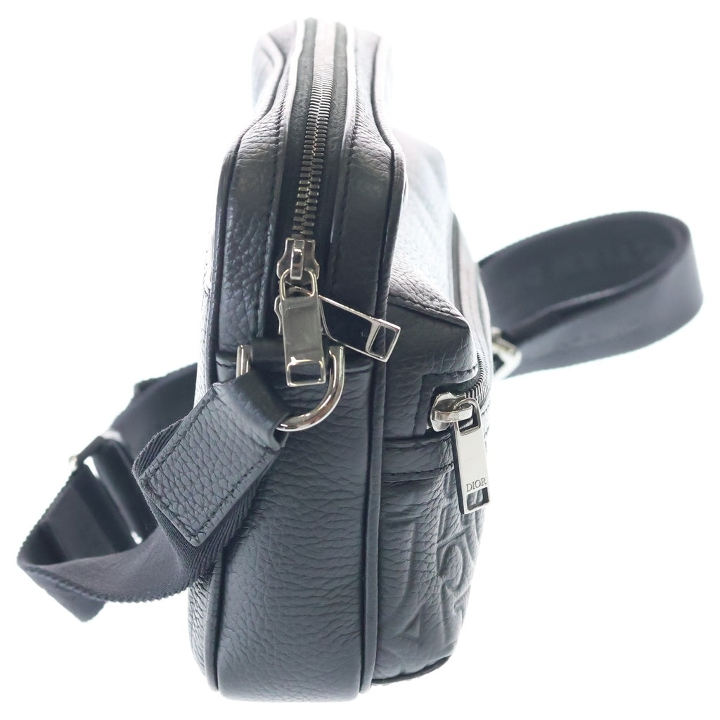 Christian Dior(クリスチャンディオール) Rider 2.0 ライダー ジップ メッセンジャーバッグ ショルダーバッグ グラビティ レザー & グレインドカーフスキン ブラック レディース