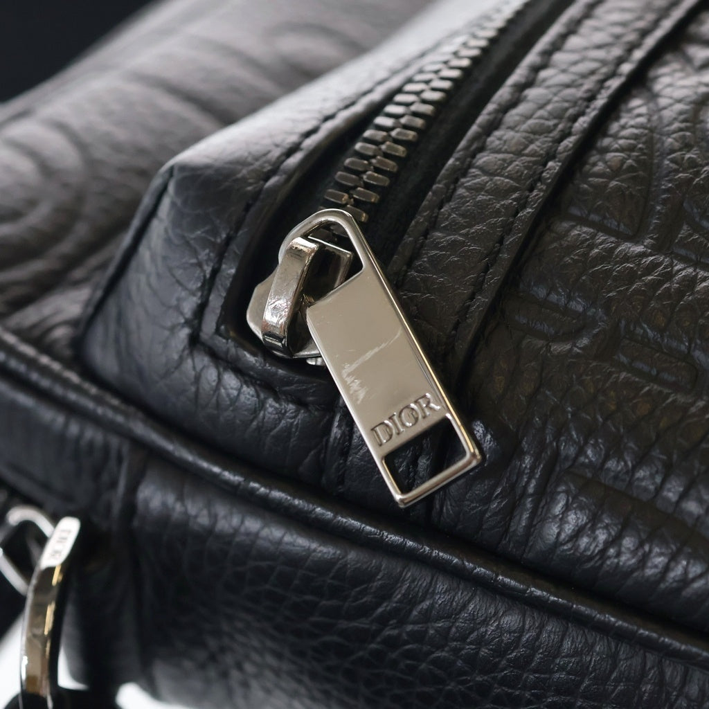Christian Dior(クリスチャンディオール) Rider 2.0 ライダー ジップ メッセンジャーバッグ ショルダーバッグ グラビティ レザー & グレインドカーフスキン ブラック レディース