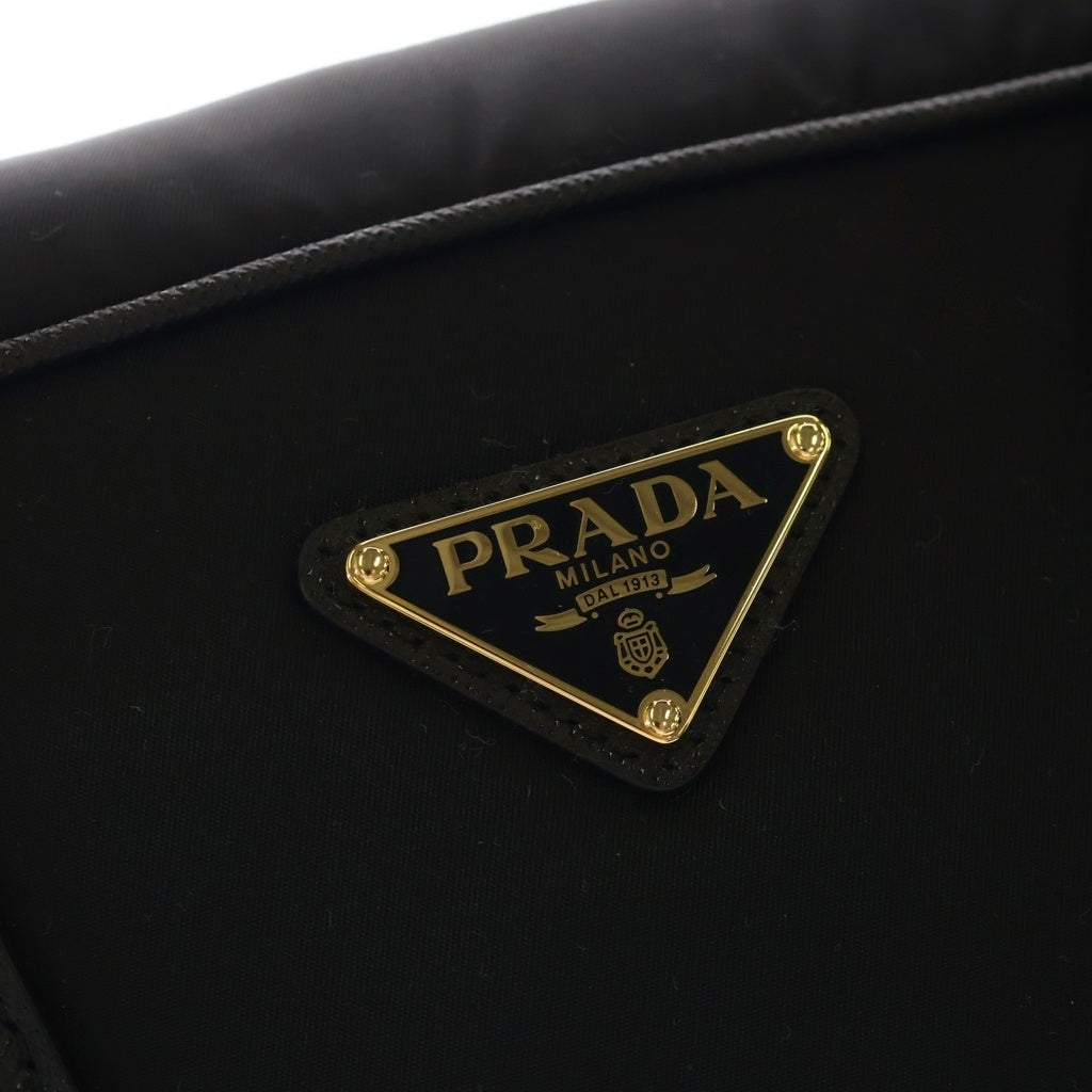 PRADA(プラダ) リナイロン1978 2WAYバッグ ハンドバッグ ショルダーバッグ ブラック レザー×ナイロン 1BB115 ゴールド金具 レディース